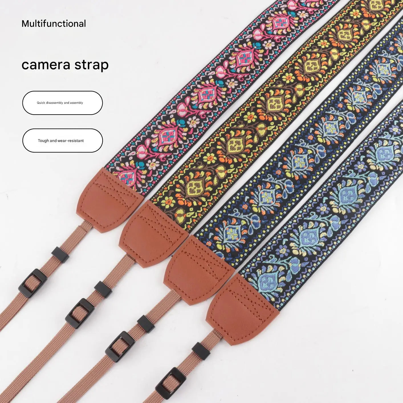 Ethnic Retro Versatile Embroidered SLR Digital Camera Strap Suitable for All Kinds of Cameras Outdoor Portable Camera Strap