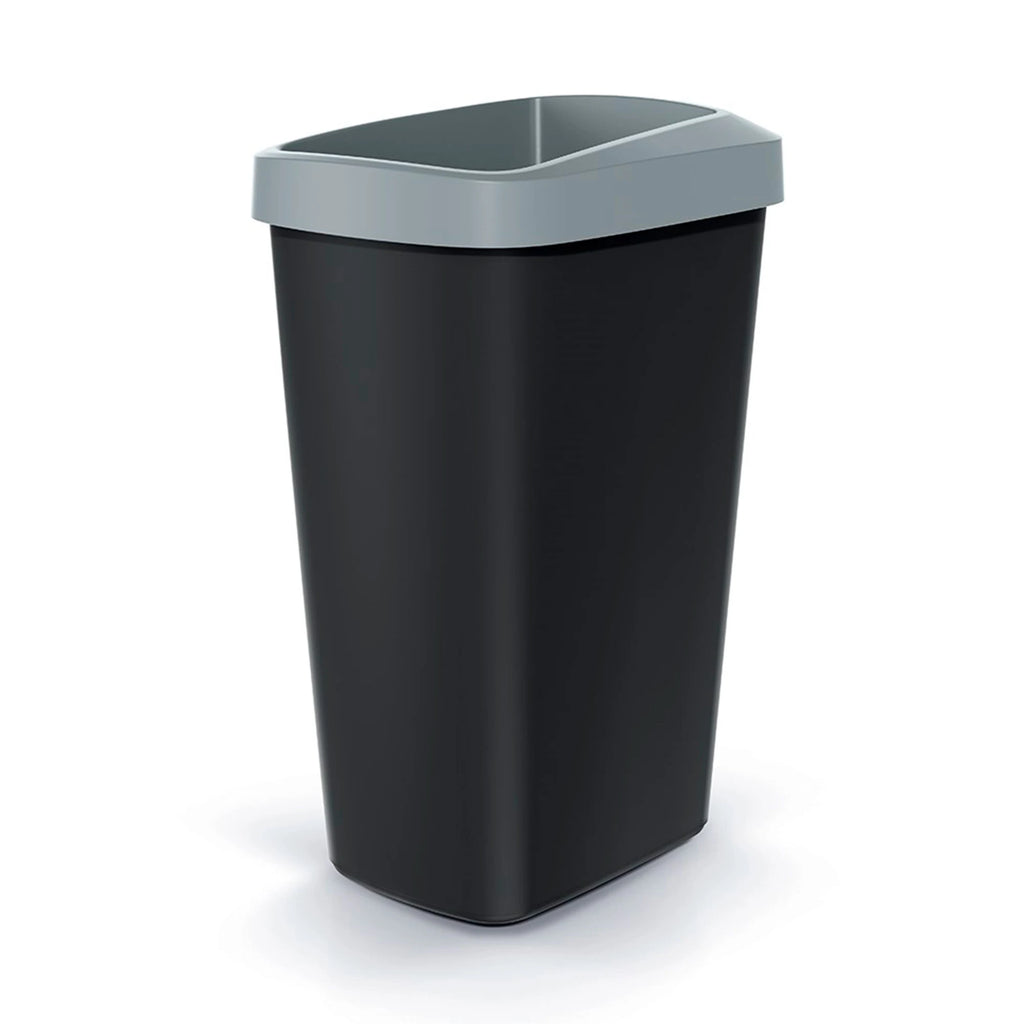 KEDEN 45L plastic recycling bin with practical open lid grey color.