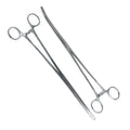 2-Piece Curved Straight 9\" Stainless Steel Hemostat Set Nurses Locking Tweezer Clamps Fishing Hair Extensions