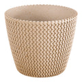 Ochre colored flower pot without reservoir SPLOFY eco wood collection 18.7cm x 18.7cm x 15.8cm 3L capacity.