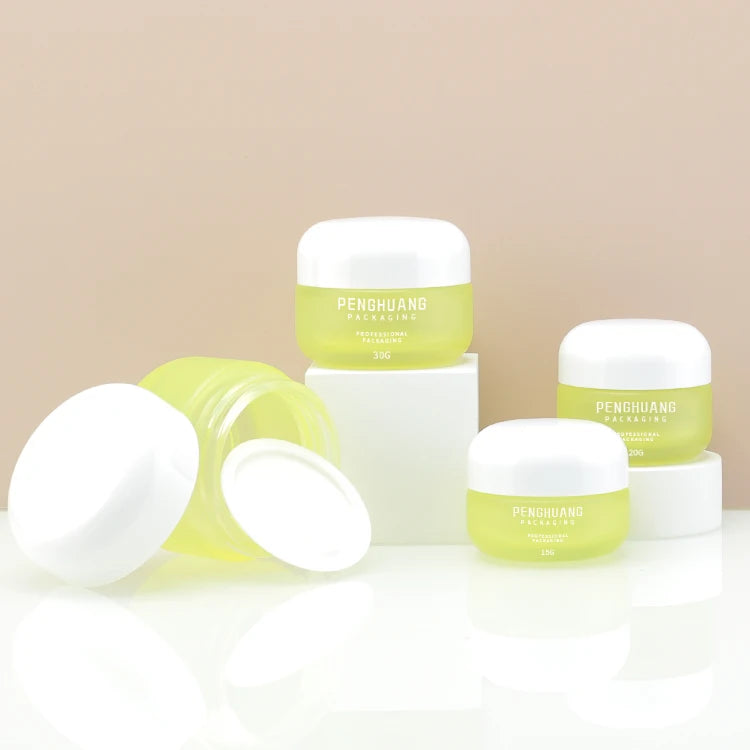 15g 20g 30g 50g Mini Glass Jars with Plastic Cap for Skin Care Cream Face Mask & Eye Cream Packaging Custom Logo OEM/ODM Service