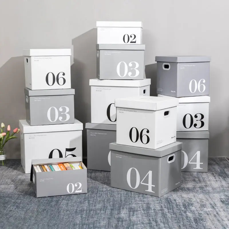 Heavy Duty Storage Boxes Wholesale Custom Corrugated Cardboard Storage Folding Banker Box with Lid