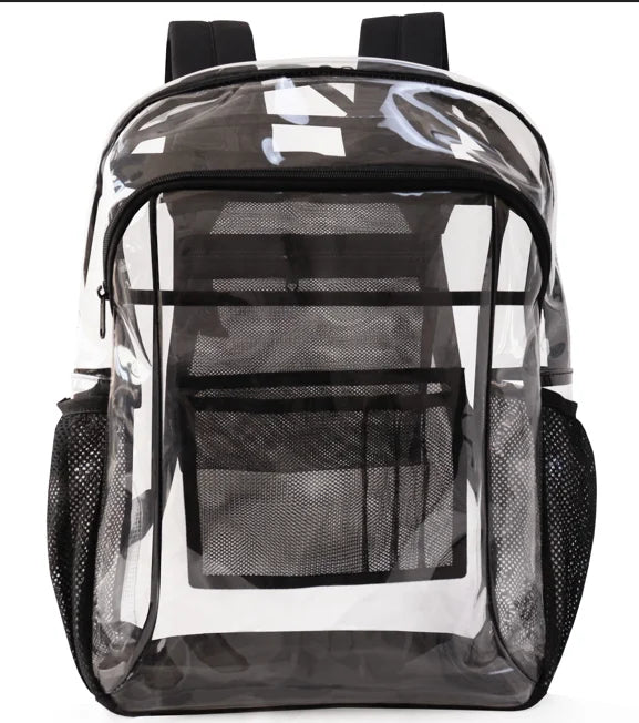 Factory Custom Heavy Duty Transparent School Bag with Multiple Pockets Large Size Suitable for College Workplace