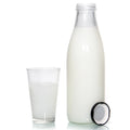 Custom 200ml 250ml 500ml 1000ml Round Glass Milk Coffee Beverage Drink Bottle Empty Glass Milk Bottles With Top
