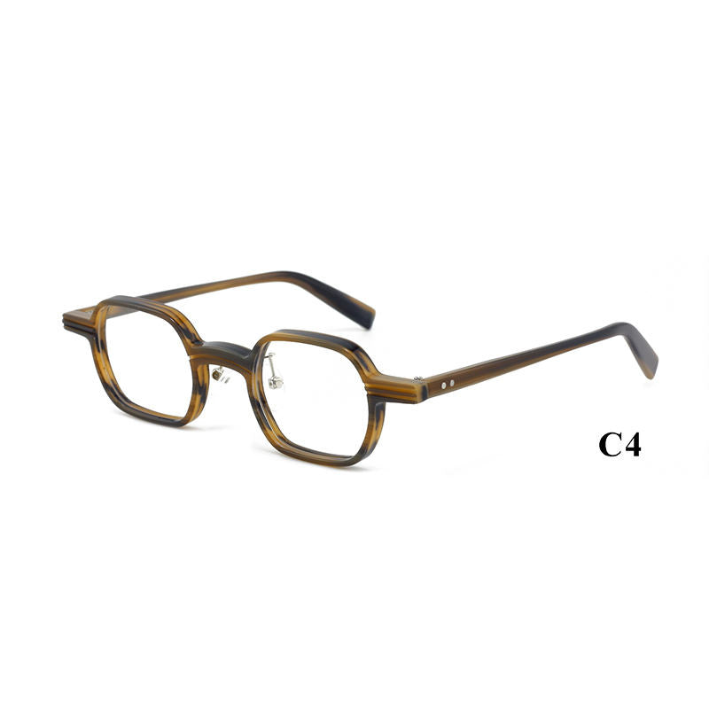 Cellulose Acetate Square Geometric Pattern Designer Unisex Optical Eyeglasses Frames Wholesale