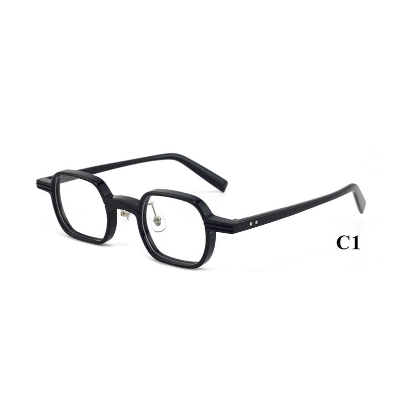 Cellulose Acetate Square Geometric Pattern Designer Unisex Optical Eyeglasses Frames Wholesale