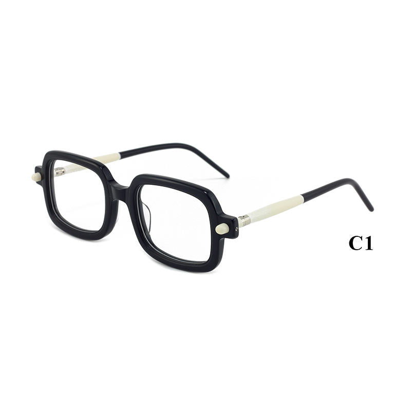 Latest Style Manufacture Wholesale Unisex Square Frames Design Geometric Pattern Acetate Eyewear Optical Popular Big Frame Eye