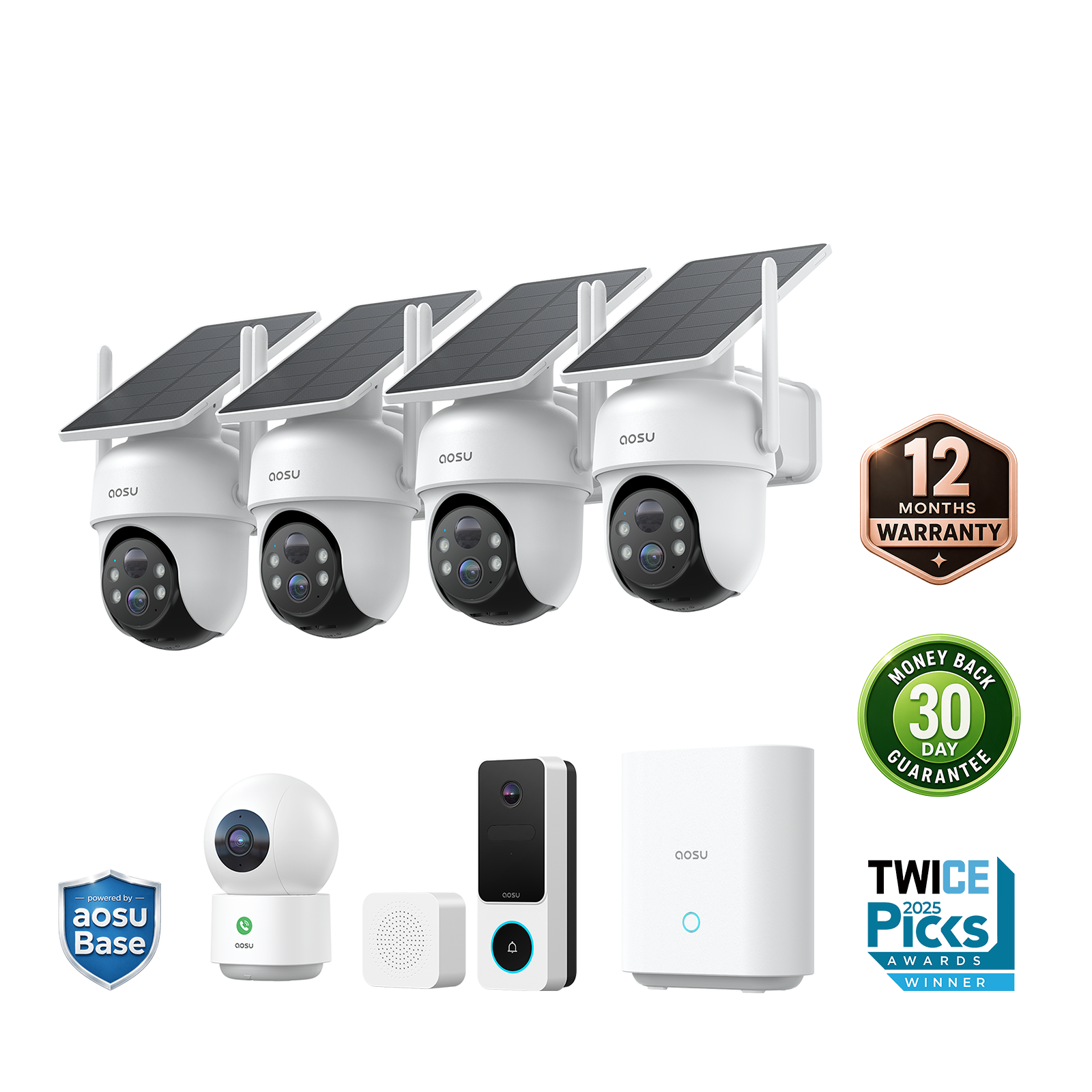 SolarCam D1 Classic Kit + Video Doorbell SE + IndoorCam P1 MegaBDM