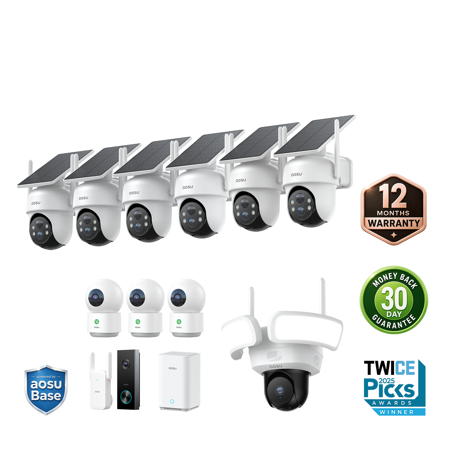 SolarCam D1 Classic (6-Cam) + Video Doorbell Pro + Floodlight Cam Pro + IndoorCam P1 Pro MegaBDM