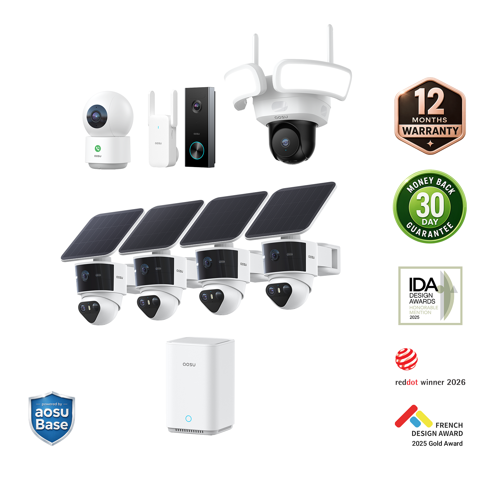 aosu T2 Pro + Video Doorbell Pro + Floodlight Cam Pro + IndoorCam P1 Pro MegaBDM