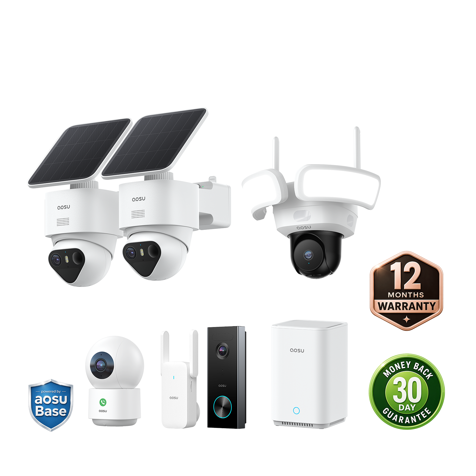 aosu T2 Ultra + Video Doorbell Pro + Floodlight Cam Pro + IndoorCam P1 Pro - aosu T2 Ultra 2-Cam Kit + Video Doorbell Pro + Floodlight Cam Pro + IndoorCam P1 Pro MegaBDM