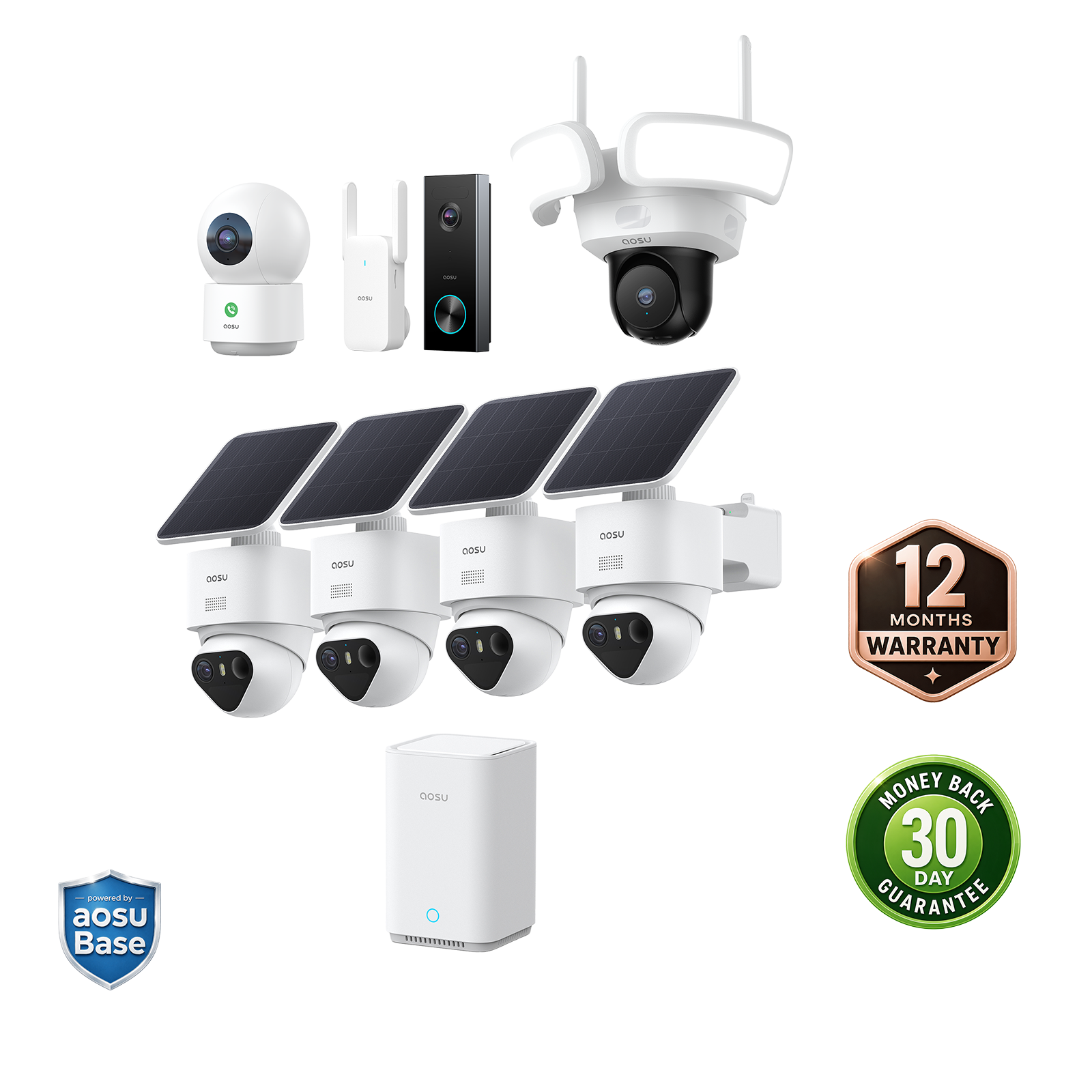 aosu T2 Ultra + Video Doorbell Pro + Floodlight Cam Pro + IndoorCam P1 Pro MegaBDM