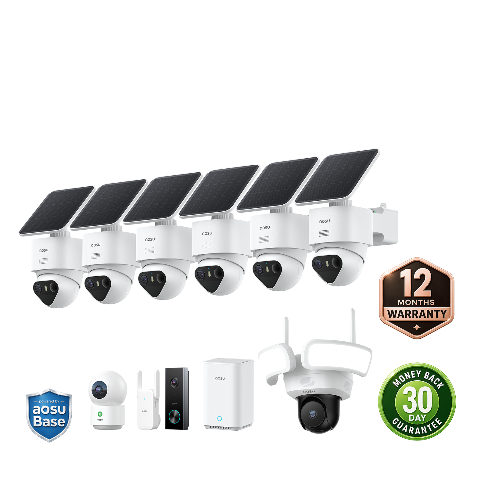 aosu T2 Ultra + Video Doorbell Pro + Floodlight Cam Pro + IndoorCam P1 Pro - aosu T2 Ultra 6-Cam Kit + Video Doorbell Pro + Floodlight Cam Pro + IndoorCam P1 Pro MegaBDM