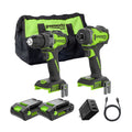24V PowerAll Pro 530 in-lb Drill Driver and 2,200 in-lb Impact Driver Combo Kit, with (2) 2.0 Ah Batteries, 65W Charger, 3' Cable, Belt Clips, and Carrying Bag MegaBDM