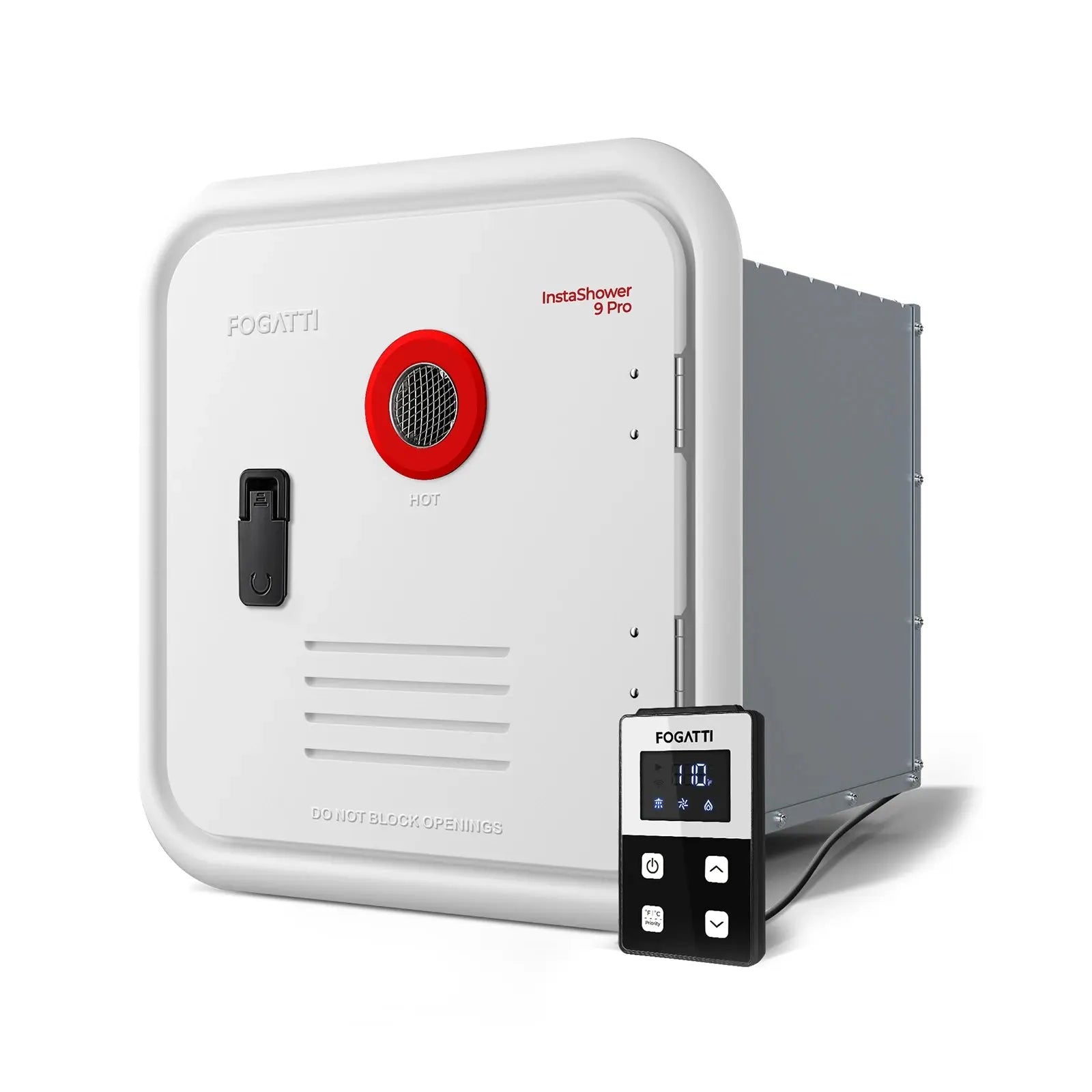 REFURBISHED - Fogatti InstaShower 9 Pro, 66,000 BTU RV Tankless Water Heater with Door & Mixing Tank MegaBDM