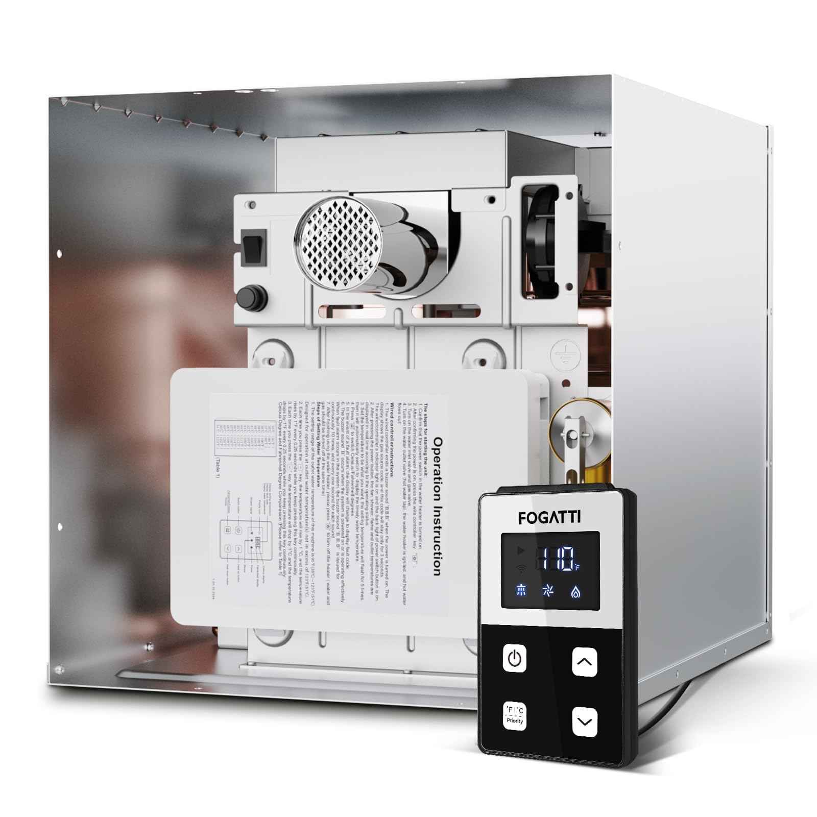 Fogatti InstaShower 8 Plus, 55,000 BTU RV Tankless Water Heater (B2B) MegaBDM