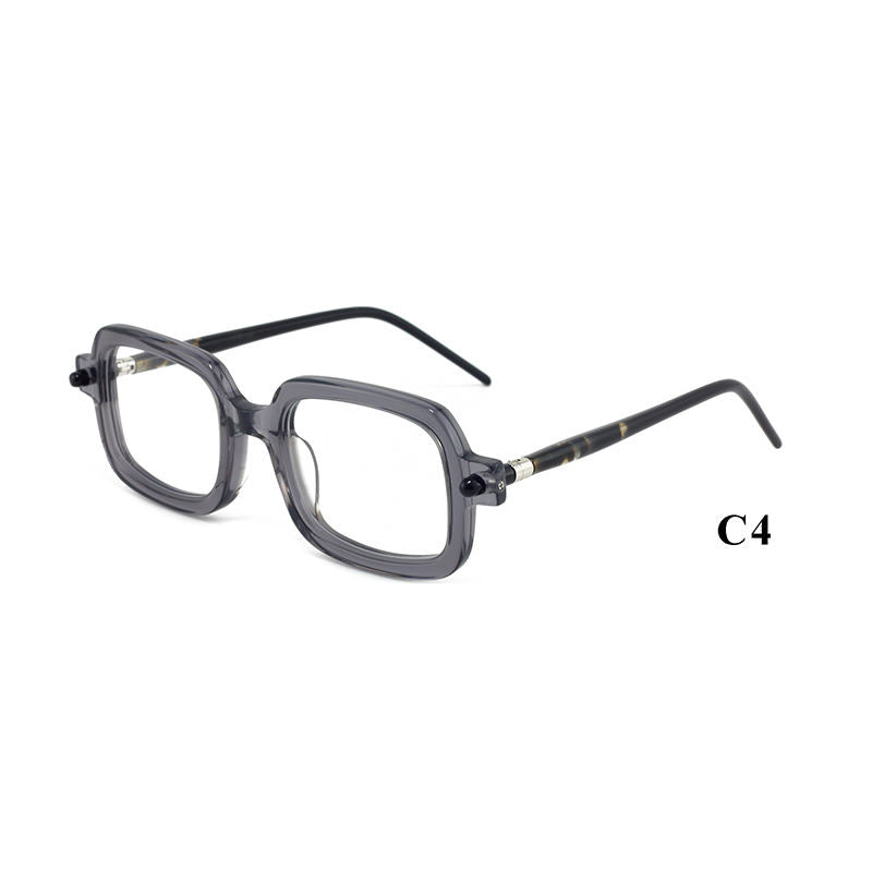Latest Style Manufacture Wholesale Unisex Square Frames Design Geometric Pattern Acetate Eyewear Optical Popular Big Frame Eye