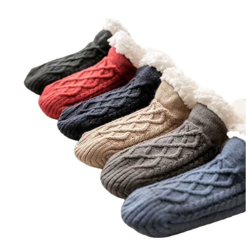 WUYANG FACTORY Warm Indoor Floor Custom logo Design Women Socks Ankle Socks Fluffy Sleep Grip Anti slip Cozy Fuzzy