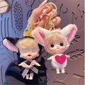 Creative Cute Cartoon Doll Rubber Keychain Trend Exquisite Replacement Princess Toy Keyring Package Pendant Car Key Ring Gift
