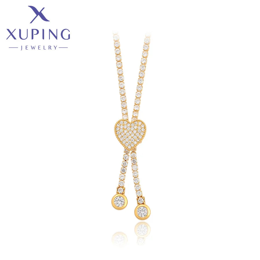 A00896063 Xuping Jewelry Fashion Heart Necklace Platinum Plated New Design Trendy Special Charming Exquisite Necklace