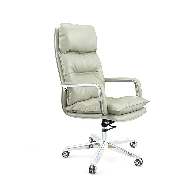 Modern White Genuine Leather Office Chair Recliner Boss Luxury Ergonomic Brown PU Executive Office  Leather Chair for Sale