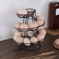 Kitchen Creative Spiral Iron Multi-use Egg Rack with Handle Standing Basket Single Tier Egg Storage Shelf