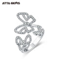 Luxury Jewelry  D Color Vvs Moissanite Ring 925 Sterling Silver Butterfly Shape Diamond Engagement Moissanite Ring for Women