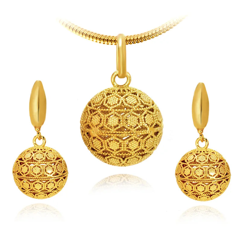 Wholesale Custom Brazilian Gold Plated Jewelry 18k Set Jewelry Necklace Set