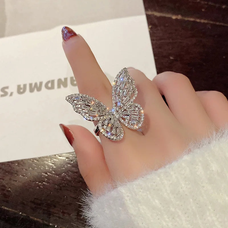 Exaggerated Popular Full Opening Ring Hollow Out Ring for Women