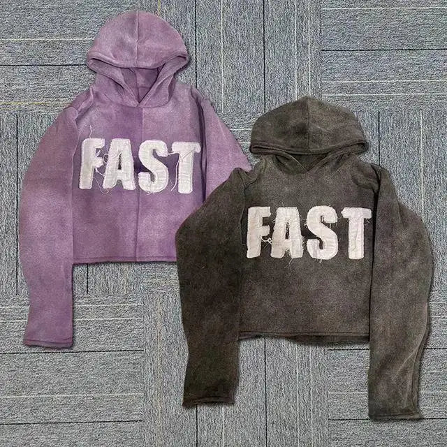 DCY New Arrival Custom Streetwear Distressed HoodieBlank Distressed Cropped HoodieOversized Heavyweight Zip up Hoodie