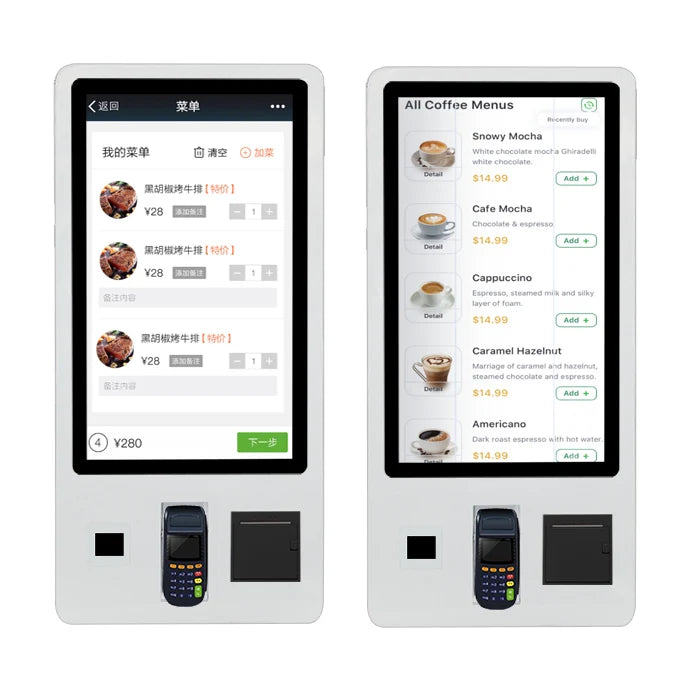 24 32 Inch Wall Mount Self Cash Android Bill Acceptor Payment Kiosk Terminal Printer Touchscreen