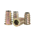 M4M5M6M8M10 Zinc Alloy Wood Threaded Inserts Flat Head Furniture Nut Type D Wood Insert Nut with Flange Zinc Plated Finish