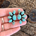 Southwestern Jewelry for Women Bohemian Floral Cluster Stone Western Stud Earrings Turquoise Floral Cluster Studs
