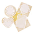 DIY Craft Table Tray Resin Molds Rectangle Round Square Heart Shaped Coaster Resin Molds Silicone Epoxy Casting Mold