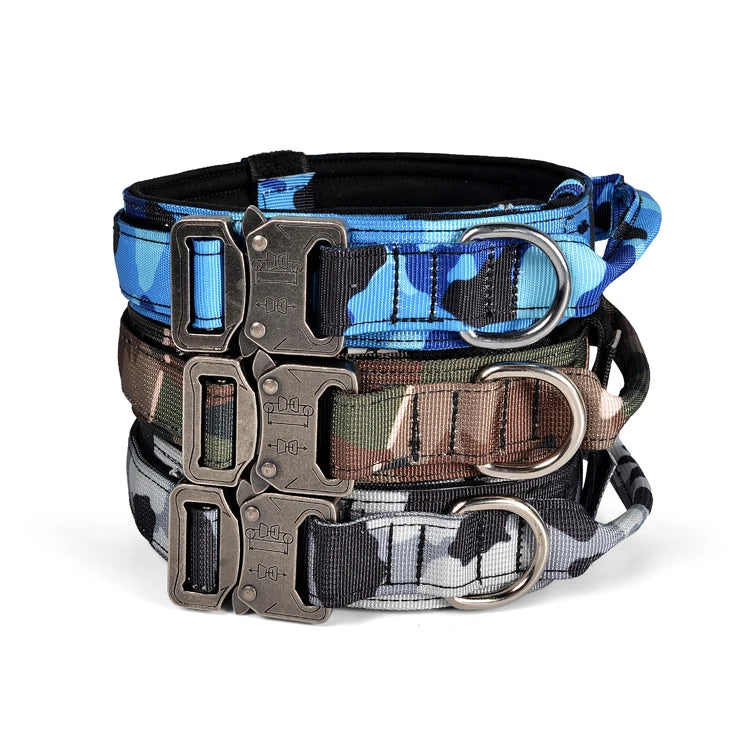 Midepet Tactical Heavy Duty Dog Collar with Bungee Leash Metalaptop Accessories Personalized Nylon Print Tags Polyester Handle