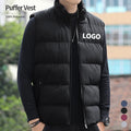 Zipper Pocket Winter Vest Thicken Sleeveless Jacket Custom Men Puffer Vest logo