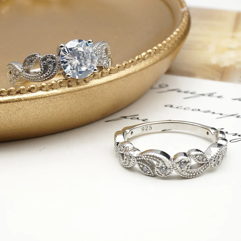 Wholesale Fine Jewelry Genuine 925 Silver Ring Wedding Engagement Rings for Women