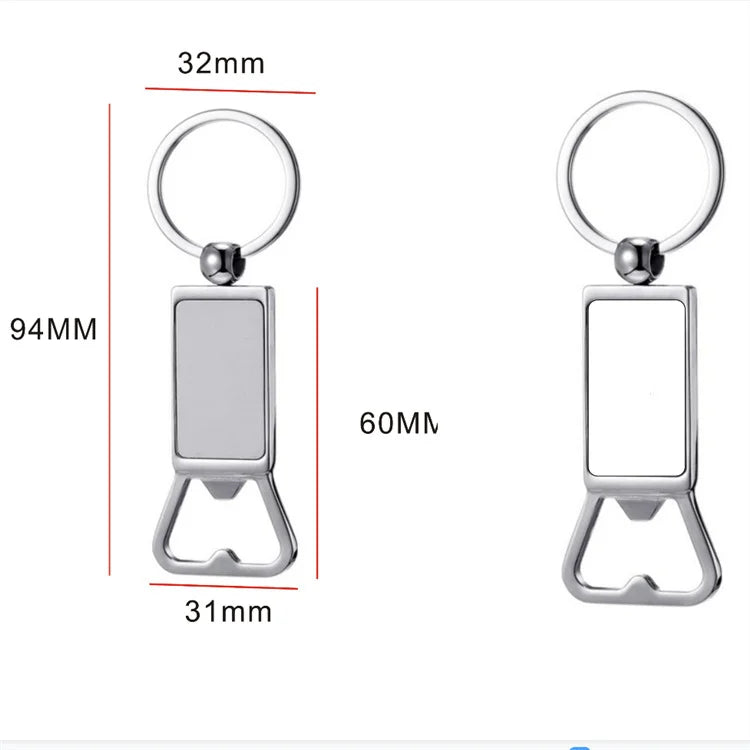 RubySub Custom Keyring Personalized Metal Bottle Opener Blank Sublimation Printed Keychain