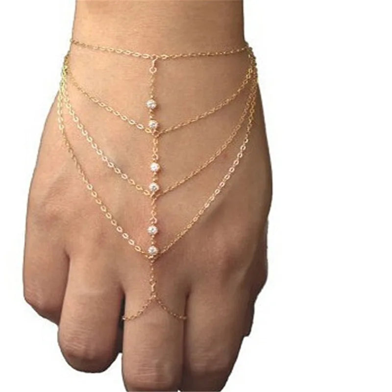 Gold Bracelet FashionWomen Multi-layer BraceletCrystal Bracelet