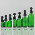 Wholesale Empty 10ml 15ml 20ml 30ml 50ml 100ml Essential Oil Dropper Glass BottleGreen Frosted Glass Beard Bottle with Dropper