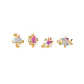 ZUOLA Eco-friendly Brass Fashion Studs Earring 18K Gold Plated Shiny Star Butterfly CZ 925 Silver Posts Cute Earring for Girls