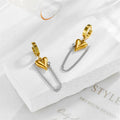 Wholesale Non Tarnish 18k Gold Pvd Plated Stainless Steel Heart Shape Dangle Tassel Earrings for Women Jewelry