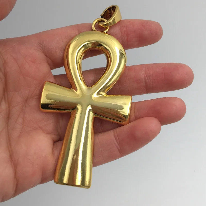 80x42mm Big Metal Alloy Ankh Cross Charm Pendant for Necklace Jewelry Making