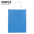 Wholesale Custom Brown Pink Eco-Friendly Kraft Paper Shopping Bag with Patch Handle for Gift & Craft Custom Logo Accepted
