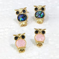 S925 Sterling Silver Colors Animal Handmade Shell Earrings Minimalist Cute Owl Stud Earrings Natural Seashell Jewelry for Women