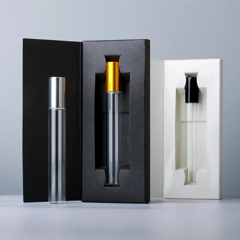 Wholesale 100pcs 10ml Portable Refill Glass Roll on Bottle with Paper Box Multi-color for Essential Oil