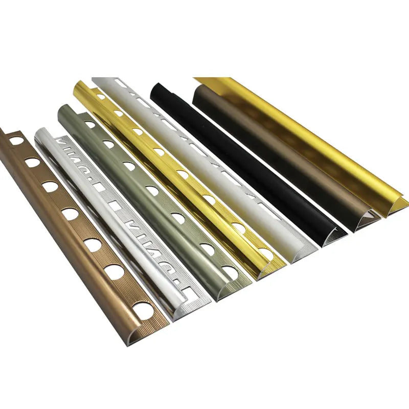 Customized Modern Ceramic Tile Accessories Aluminium Extrusion Profiles Tile Trim Corners Edge Decoration Metal Shape Tile Trim
