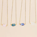 Fashion Handmade Mixed Multi Color Change Mood Stone Pendant Drop Necklace