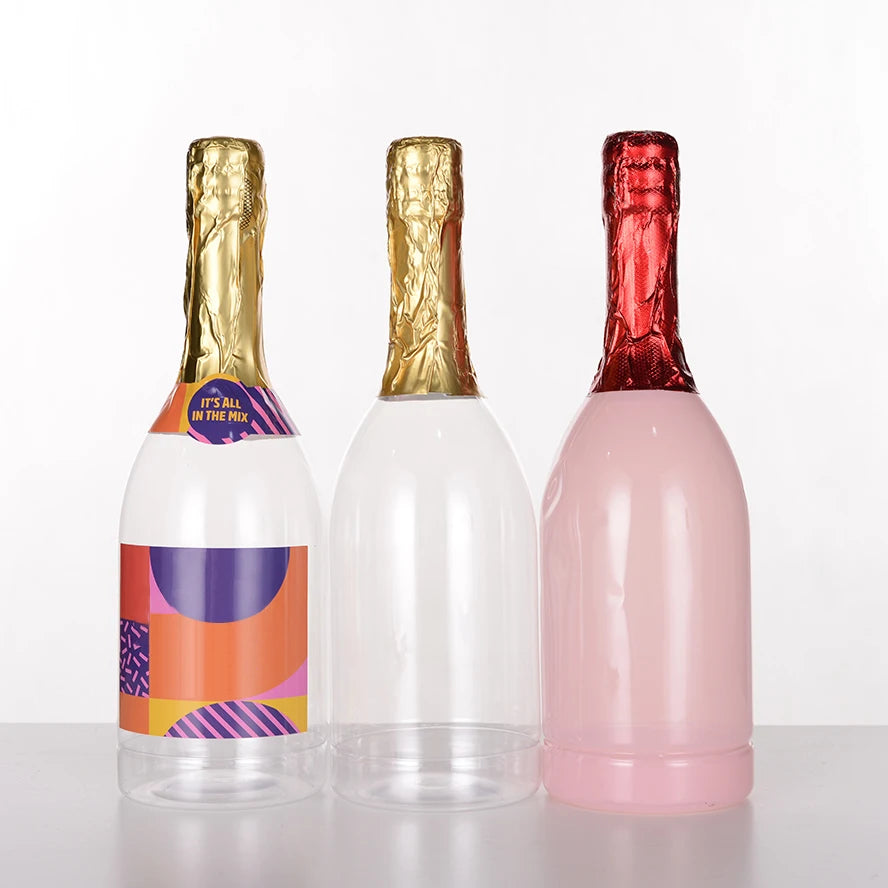 Creative Package PET PS 330ml 750ml 1000ml 1300ml Champagne Plastic Candy Packaging Fun Shape Bottle