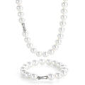 Hot Sale Jewelry Hip Hop Stainless Steel Women Men Necklace 6/8/10/12mm Round Beaded Freshwater Pearl Chain Choker Necklace